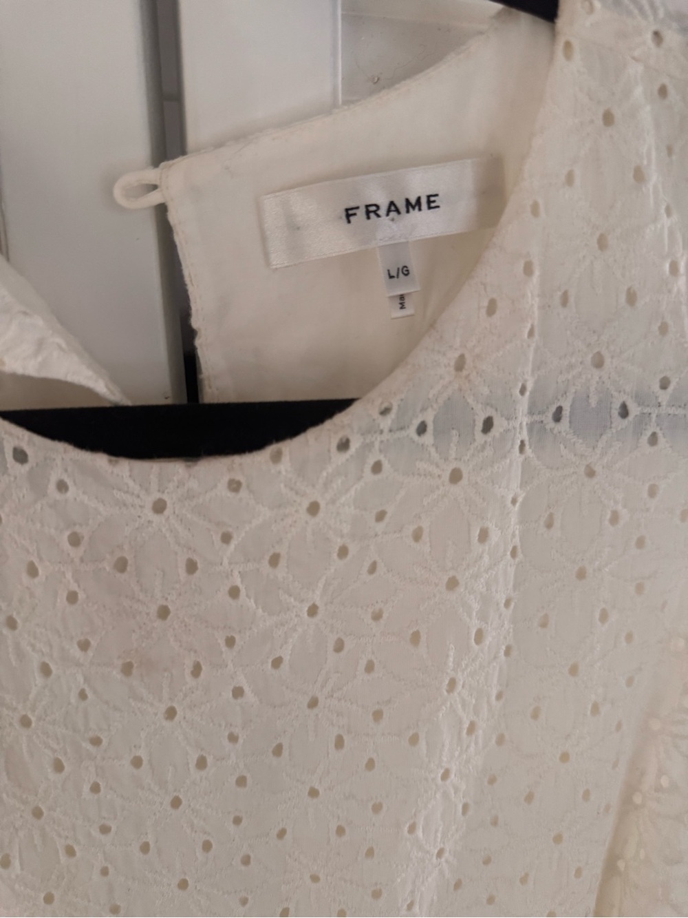 Frame White Broderie Anglaise Cotton Eyelet Midi Dress - Picture 7 of 7